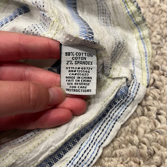 Habitat Princess Seamed Shirt Sz XL Button Down Stripe Nautical Coastal Casual - Picture 4 of 6